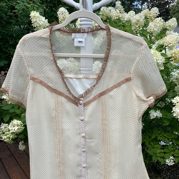 FDJ French Dressing Tops Fdj French Dressing Cream Blouse Poshmark